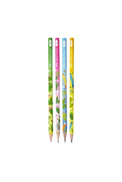 Faber Castell Faber-Castell Kaktüs Desenli 2B Kurşun Kalem 4 Adet 16878 ürün görseli 1