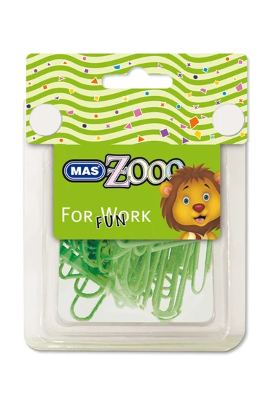 Mas 610 Zooo Seffaf Dörtgen Kutuda Plastik Kaplı Ataş No:3 Yesil X 12 Paket ürün görseli 1