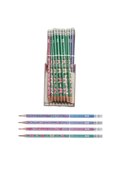 Faber Castell Faber Kelebek Silgili 2B Yuvarlak Kurşun Kalem 6 Li Paket (5244000049) ürün görseli 1
