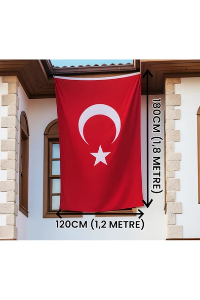 AKYILDIZ store Türk Bayrağı 120×180 cm (1,2 x 1,8 metre) – Canlı ve Parlak Kumaş, Çift Dikiş ürün görseli 1