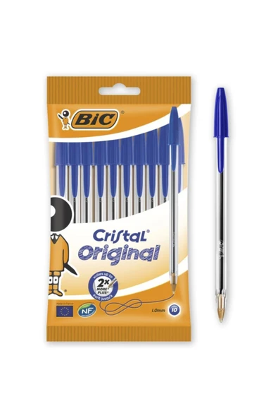 Bic Cristal Medium Tükenmez Kalem 1,0 Mm Medium Uç Mavi (10 Lu Paket) 830863 ürün görseli 1