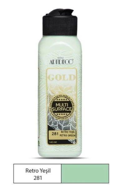 Artdeco Gold Multi Surface Akrilik Boya 140 ml. 281 RETRO YEŞİL ürün görseli 1