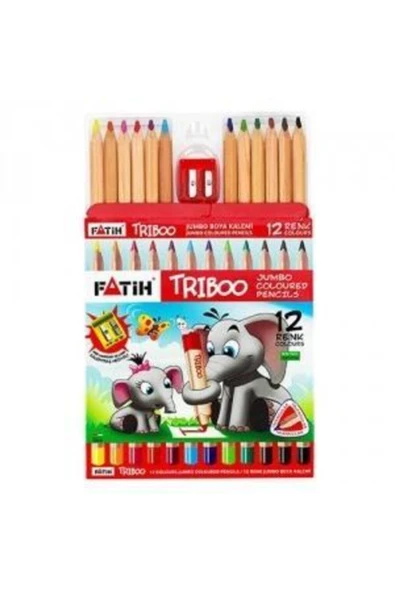 Fatih Jumbo Trıboo Kuru Boya Kalem 12'li ürün görseli 1
