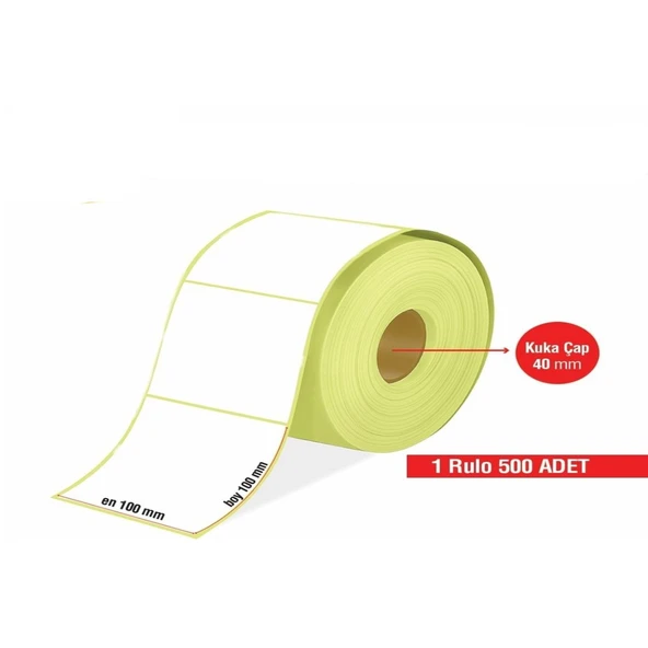 Termal 100X100  Barkod Etiketi 500 Adet 1 Rulo - Resim 2