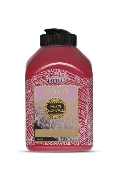 Artdeco Gold Multi Surface Saten Akrilik Boya 500ml 224 Çilek Kırmızı ürün görseli 1