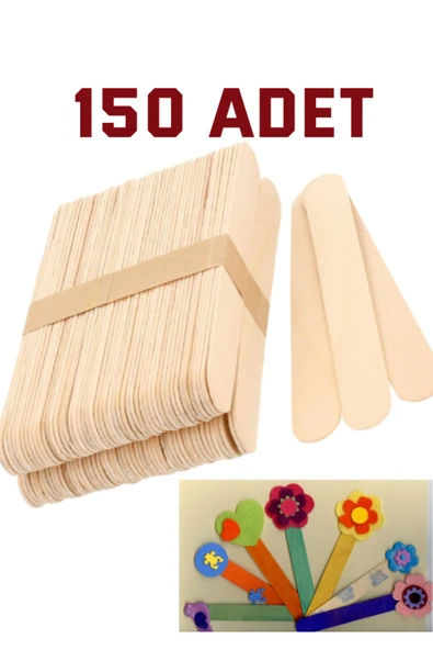 nistabolje 150 Adet Ahşap Büyük Geniş Dil Çubuğu Abeslang Dondurma Dil Basma Ağda Çubuğu ürün görseli 1