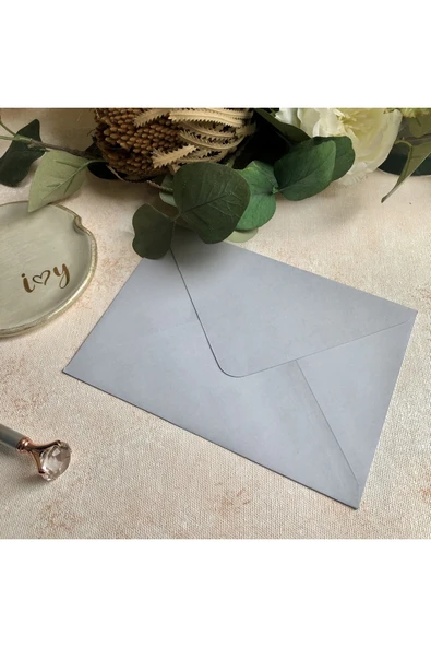 Norm Design 50 Adet Gri Davetiye Zarfı, Kaliteli Mektup Zarf 13x18 Cm (110GR) ürün görseli 1
