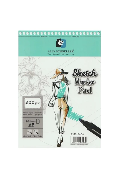 Alex Schoeller Spiralli Sketch Marker Pad 200gr A5 40 Yaprak / Alx:0434 ürün görseli 1