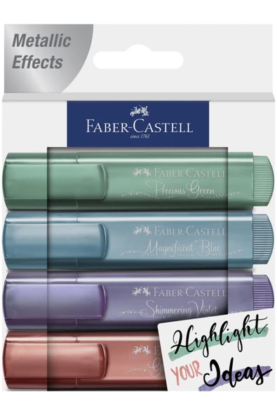 Faber Castell 4 Renk Metalik Fosforlu Kalem 2021 ürün görseli 1