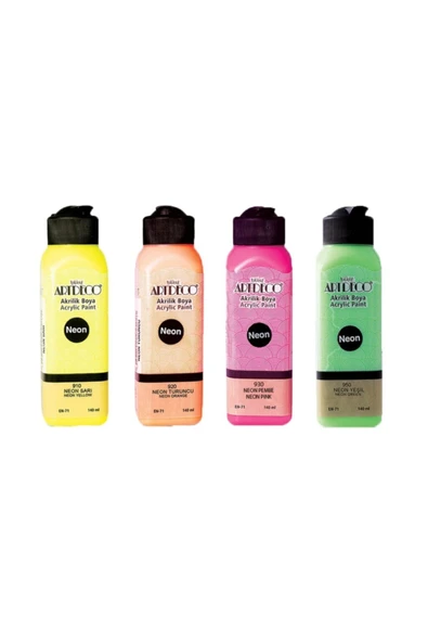 Artdeco Neon Akrilik Boya 140ml. 4'lü Set ürün görseli 1