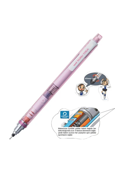 UNİ-BALL Uniball Kuru Toga T 0.7 Versatil Kalem Pembe M7-450T ürün görseli 1