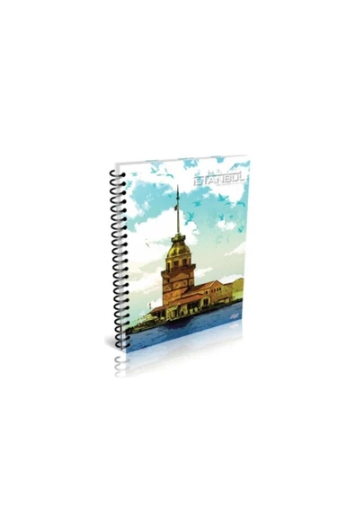 ALFA DEFTER 120 Yaprak Çizgili A-4 Istanbul 4 Renkli Spiralli Plastik Kapak Defter ürün görseli 1