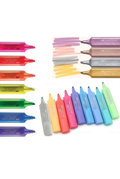 Faber Castell Metalik Ve Pastel Fosforlu Tüm Renkler 20 Li Işaretleme Kalem Seti ürün görseli 1