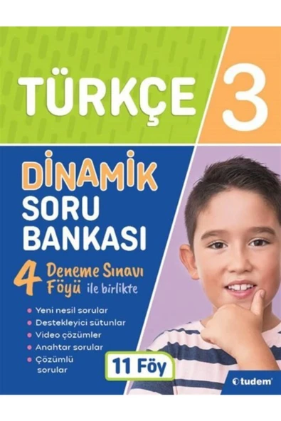 Tudem Yayınları - Ders Kitapları 3.sınıf Türkçe Dinamik Soru Bankası ürün görseli 1