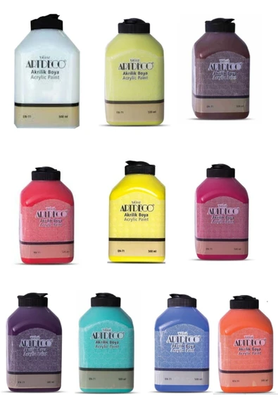 Artdeco 500 ml 10 Lu Set Akrilik Karışık Renk Set 2 ürün görseli 1