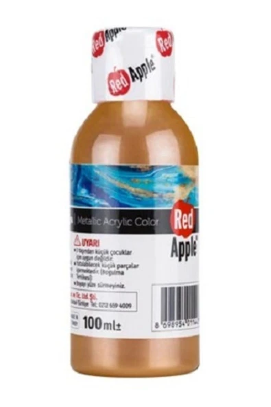 Red Apple Metalik Akrilik Boya Kahverengi 100 Gr. Doğadan Ilham Alan Renkler. ürün görseli 1
