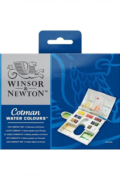 Winsor Newton Cotman Kompakt 14 Renk Tablet Suluboya Set ürün görseli 1