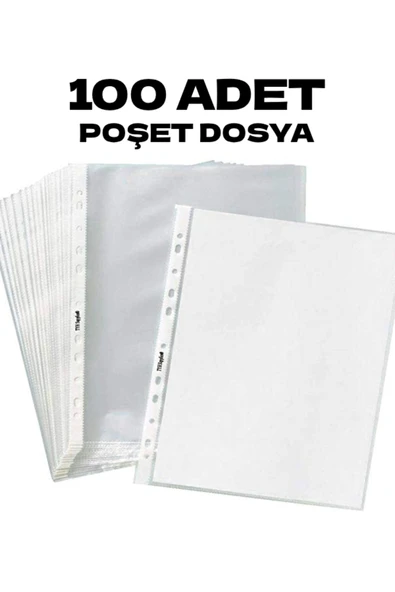 nistabolje 100 Adet A4 Şeffaf Dosya Föy Poşet Dosya ürün görseli 1