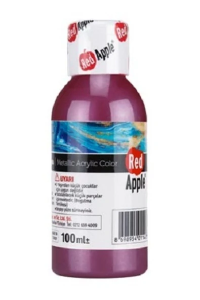 Red Apple Metalik Akrilik Boya Mor 100 Gr. Doğadan Ilham Alan Renkler. ürün görseli 1