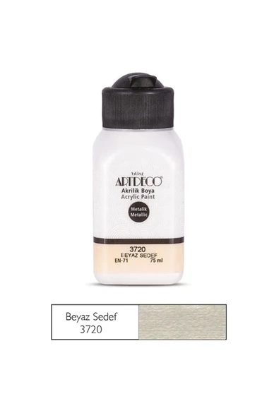Artdeco METALİK AKRİLİK BOYA 75 ML. BEYAZ ürün görseli 1