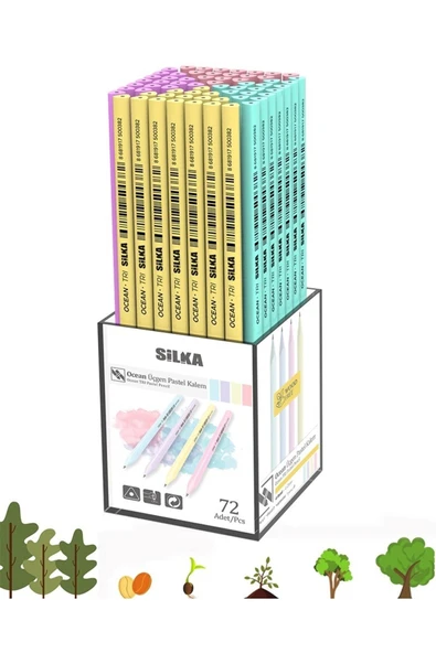 Silka Kaly Üçgen Pastel Kurşun Kalem 144'lü ürün görseli 1