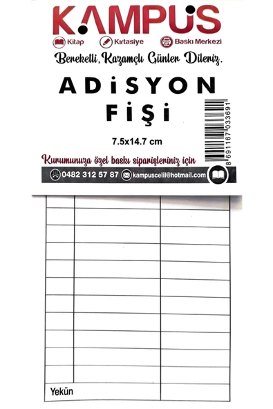 Gülpaş Numaralı Adisyon Fişi 5 Adet - Resim 2