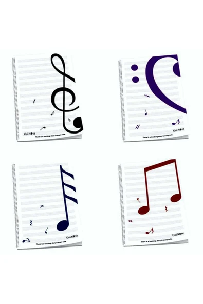 ÇINAR DEFTER Çınar Uni Note 30 Sayfa Spiralli Müzik Defteri Plastik Kırmızı Kapak ürün görseli 1