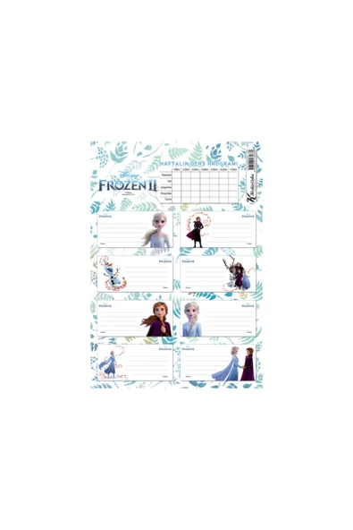 KESKİN COLOR Frozen Iı Ders Programlı 3 Yaprak Okul Etiketi ürün görseli 1