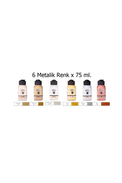 Artdeco Metalik Akrilik Boya Seti 75 Ml X 6 Renk ürün görseli 1