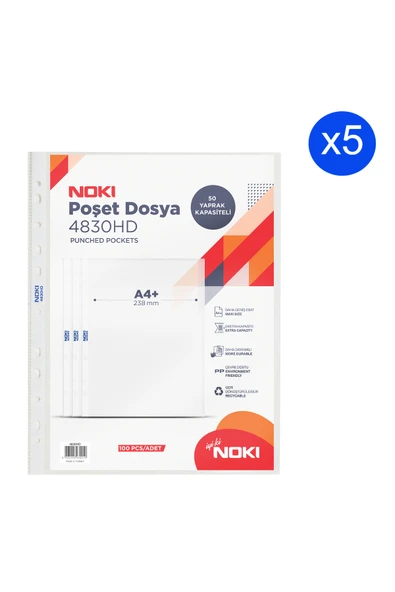 Noki Hd Poşet Dosya 100 Lü 4830HD 5 Adet ürün görseli 1