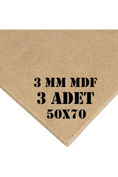 3mm 50x70 Cm 3 Adet Ham Mdf, Mdf Levha, Duralit, Resim Altlığı ürün görseli 1