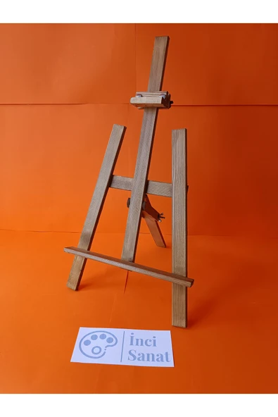 İNCİ TUVAL 35x70 Cm Orta Boy Ahşap Masaüstü Şövale El Sıkma Aparatlı,Sergi Ressam Tablo Tuval Standı, Vernikli ürün görseli 1
