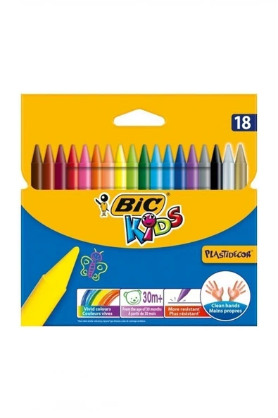 Bic Kids Plastidecor 18'li Silinebilir Mum Pastel Boya / 8297714 ürün görseli 1