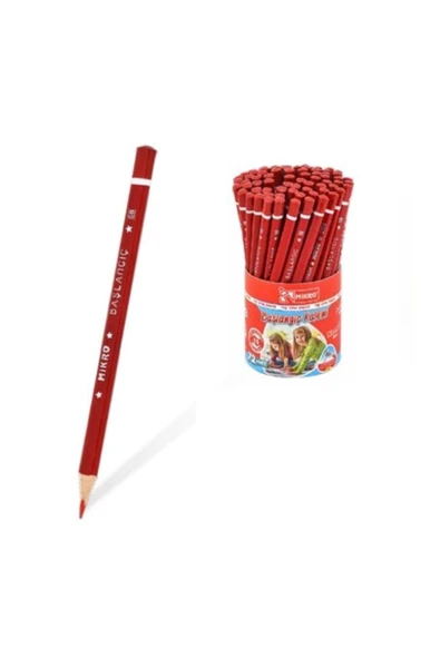 Mikro Kırmızı Jumbo Üçgen İlk Kalemim Kırmızı Kalın Kurşun Kalem Başlagıç 1 Adet ürün görseli 1