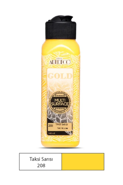 Artdeco Gold Multi Surface Akrilik Boya 140 ml. 208 TAKSİ SARISI ürün görseli 1