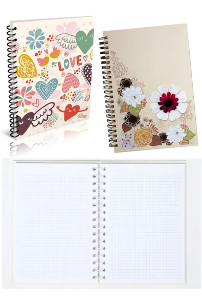 ALFA DEFTER 10x15 100/4 Sert Kapak Defter 80 Yaprak Kareli Spiralli ürün görseli 1