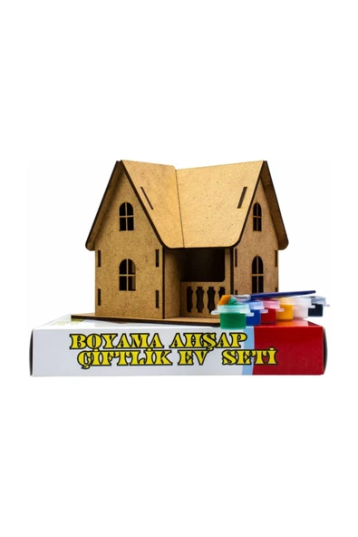 RoseRoi Ahşap Çiftlik Ev Villa Boyama Etkinlikleri Için Demonte Lazer Kesim Boyama Set ürün görseli 1