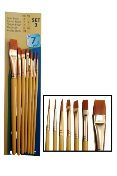 Fanart Sentetik Fırça Seti Academy Dove 7 Li Fırça Seti 1 Paket ürün görseli 1