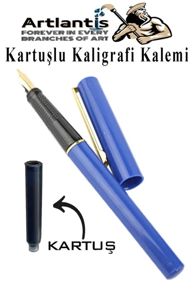 Artlantis Kaligrafi Kalemi 1 Adet Kartuşlu Kesik Uçlu Dolma Kalem Calligraphy Kalem Seti Hat Yazma Tasarım San ürün görseli 1