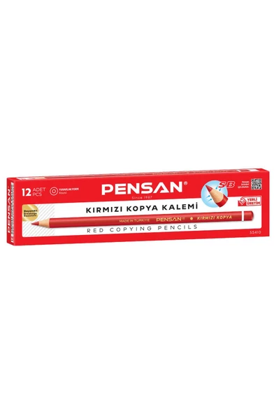 Pensan Kırmızı Kopya Kalemi 12 Adet KOD : 55410 ürün görseli 1