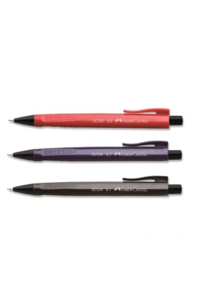 Faber Castell Econ Koyu Renkler Versatil 0.7 Uçlu Kalem (kırmızı - Siyah - Lacivert) ürün görseli 1