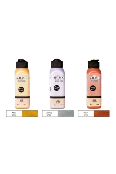 Artdeco 140 Ml. Metalik Akrilik Boya Seti - 3'lü ürün görseli 1