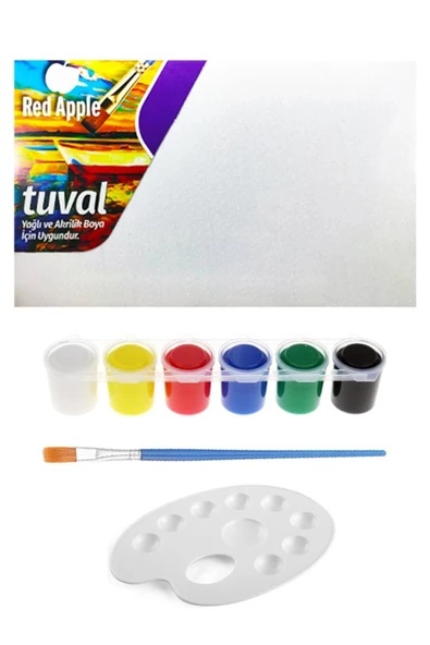 ACUTO Guaj Boya Seti 6x15 ml 20x30 Tuval Öğrenci İçin Tuval Seti Etkinlik Seti ürün görseli 1