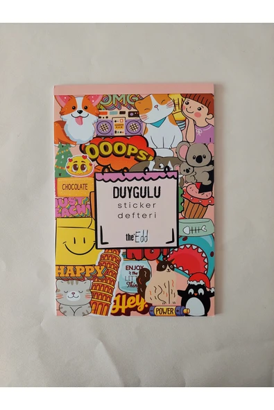 Duygulu Tasarımlar Duygulu Sticker Kitapçığı 16 Sayfa - 24 * 17 cm / Defter Ajanda Çıkartma  Eğlenceli Sticker ürün görseli 1