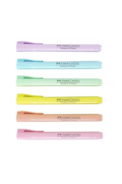 Faber Castell Fosforlu Kalem 38 Pastel 6’lı 2022 ürün görseli 1