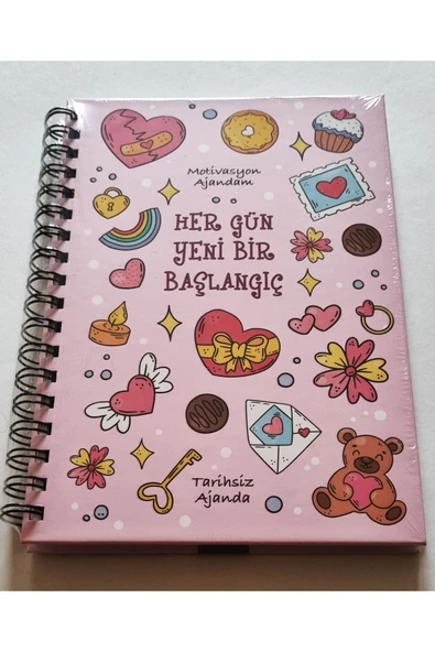 Modellino Motivasyon Ajandam Tarihsiz Ajanda Sonsuz Ajanda Spiralli Sert Kapak - Kapak Desen Seçenekli ürün görseli 1