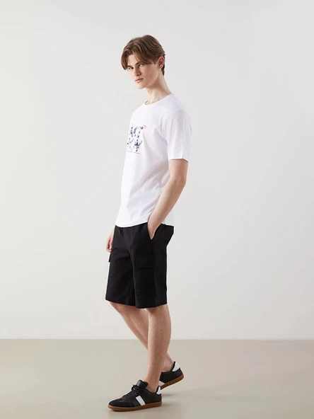 XSIDE Siyah Slim Fit Erkek Kargo Şort ürün görseli 1