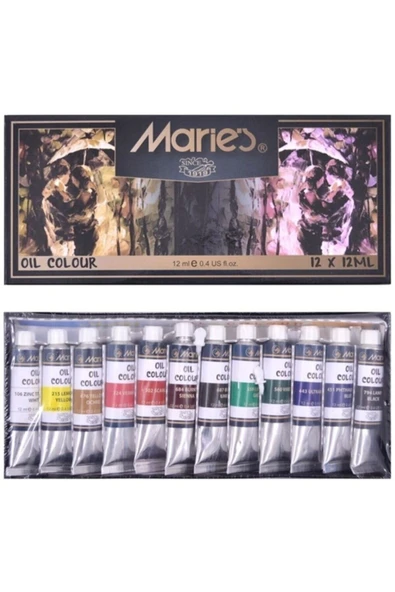 Maries Yağlı Boya (e1381b) 12 Renk 12 ML 8699947850285 ürün görseli 1