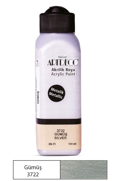 Artdeco Akrilik Boya Metalik Gümüş 140ml 3722 ürün görseli 1