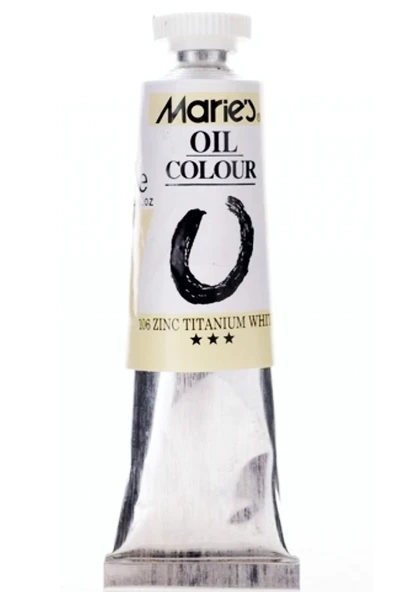 Maries Yağlı Boya 106 Zinc Titanyum White 12 Ml. Küçük Boy Tekli ürün görseli 1